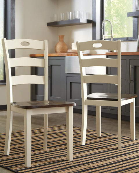 GTU Furniture Set of 2 Woodanville Cottage Farmhouse Dining Chair Kitchen Side Chair Solid Frame White