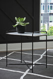 Contemporary Marble Rectangular Accent Table, White / Black Finish, for Living Room – alternate view 2