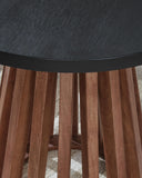 Everyday Mango Wood Round End Table, Warm Brown / Black Finish, for Living Room – alternate view 5