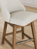 Set of 2 Oatmeal / Light Brown Wood Swivel Counter Height Bar Stools, Lodge – alternate view 6