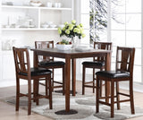 GTU Furniture 7-Piece/5-Piece Dixon Brown Finish Height-Grade Dining Room/Kitchen Table Set — Counter height for 4