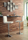 Set of 2 Bone Faux Leather Adjustable Height Swivel Bar Stools, Tufted, Pub – alternate view 4