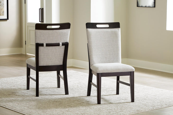 Set of 2 Neymorton Contemporary Casual Dining Chair Kitchen Side Chair Solid Frame Brown Beige – product view