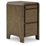 Sleek Engineered Wood Rectangular Accent Table, with Storage Drawers, Brown Finish, for Living Room – alternate view 2