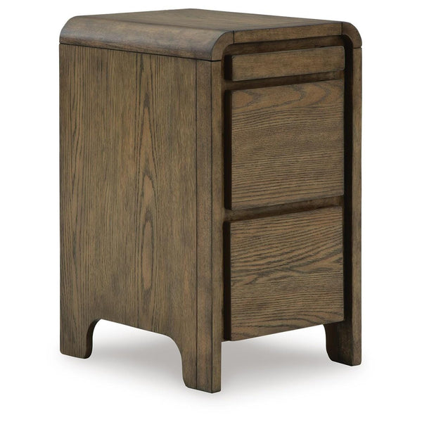 Sleek Engineered Wood Rectangular Accent Table, with Storage Drawers, Brown Finish, for Living Room – alternate view 2