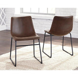 Set of 2 Centiar Industrial Modern Dining Chair Kitchen Side Chair Solid Frame Dark Brown – product view