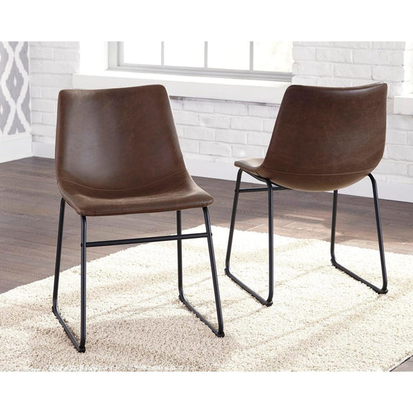 GTU Furniture Set of 2 Centiar Industrial Modern Dining Chair Kitchen Side Chair Solid Frame Dark Brown