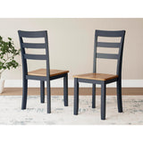 GTU Furniture Set of 2 Gesthaven Contemporary Casual Dining Chair Kitchen Side Chair Solid Frame Dark Brown – Dark Blue product view