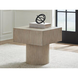 Contemporary Oak Square End Table, Light Grayish Brown Finish, for Living Room – product view