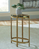 Sleek Glass Rectangular Accent Table, Gold Finish, for Living Room – product view