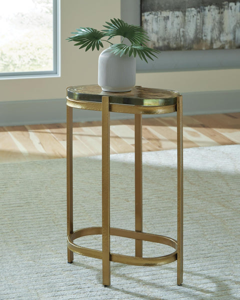 Sleek Glass Rectangular Accent Table, Gold Finish, for Living Room – product view