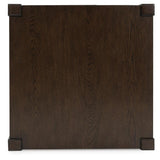 Sleek Wood Square End Table, with Storage Drawer, Dark Brown Finish, for Living Room – alternate view 8