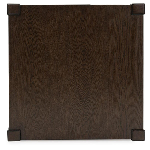 Sleek Wood Square End Table, with Storage Drawer, Dark Brown Finish, for Living Room – alternate view 8