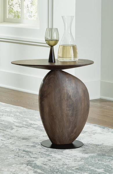 Contemporary Mango Wood Rectangular Accent Table, Brown / Black Finish, for Living Room – product view