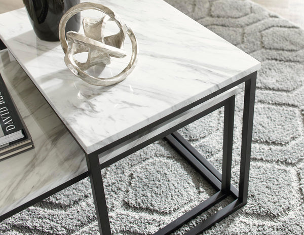 Contemporary Engineered Wood Rectangular 3-Piece Coffee Table Set, Cocktail Table with 2 Matching End – alternate view 8
