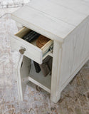 Casual Ash Wood Rectangular Chairside End Table, with Storage Drawer, Antique White Finish, for Living – alternate view 6