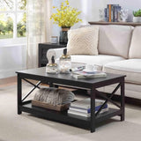 GTU Furniture 3 Piece Cocktail Lift Top Table with 2 Side Tables for Living Room, Family Room Grey/Black — Black