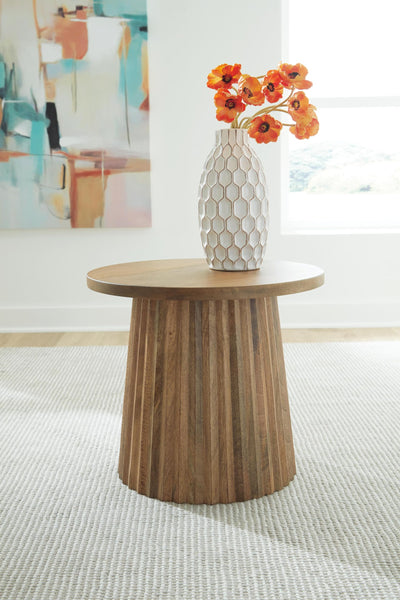 Modern Wood Square Accent Table, Natural Finish, for Living Room – product view