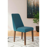 Set of 2 Lyncott Mid-Century Modern Dining Chair Kitchen Side Chair Solid Frame Gray Brown — Blue Brown