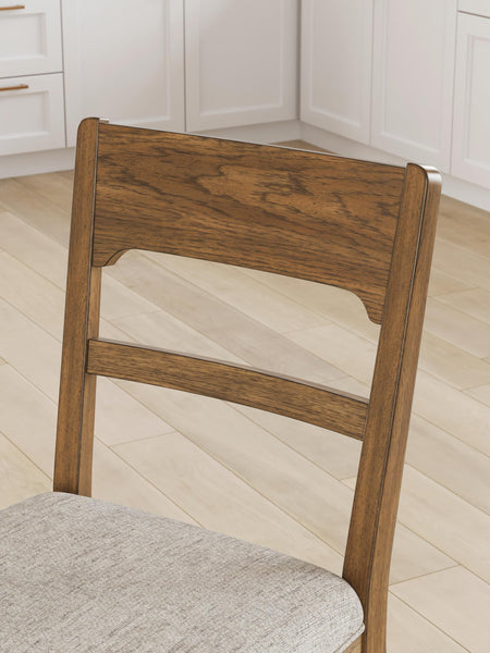 Set of 2 Oatmeal / Light Brown Wood Counter Height Bar Stools, Lodge, Dining – alternate view 6