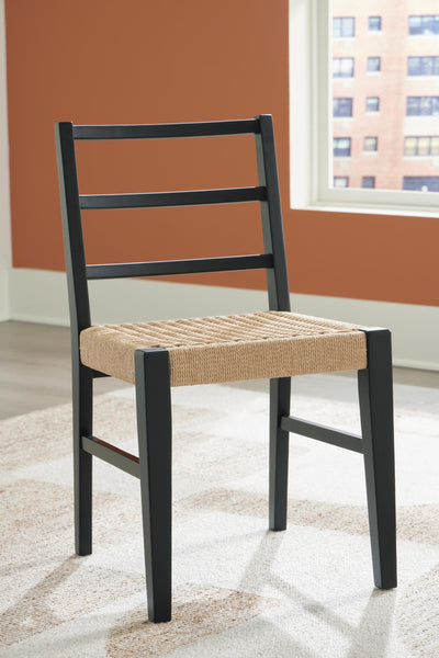 GTU Furniture Set of 2 Isanti Organic Natural Modern Dining Chair Kitchen Side Chair Solid Frame Natural