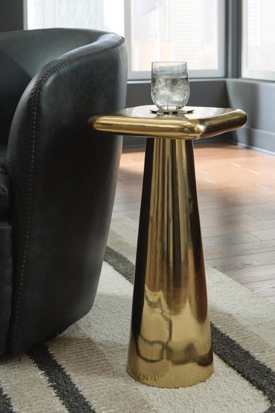 Modern Aluminum Square Accent Table, Gold Finish, for Living Room – alternate view 2