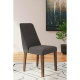 Set of 2 Lyncott Mid-Century Modern Dining Chair Kitchen Side Chair Solid Frame Gray Brown — Charcoal Brown