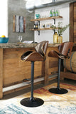 Brown Faux Leather Adjustable Height Swivel Bar Stool with Footrest, Dining – alternate view 5