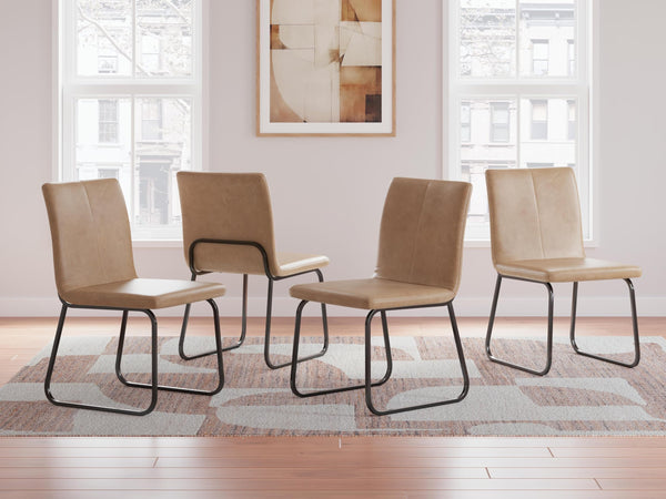 GTU Furniture Set of 4 Pharwynn Rustic Industrial Dining Chair Kitchen Side Chair Solid Frame Antique Black