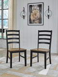 Set of 2 Wildenauer Modern Farmhouse Dining Chair Kitchen Side Chair Solid Frame Dark Brown Black – product view
