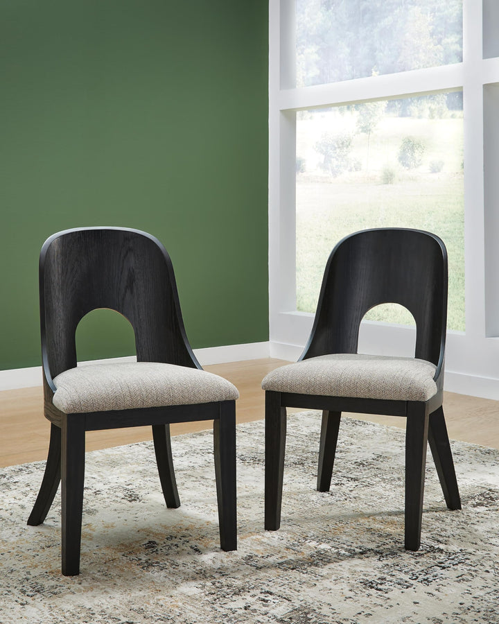 Set of 2 Rowanbeck Art Deco Contemporary Dining Chair Kitchen Side Chair Solid Frame Black – GTU-D821-01 product view