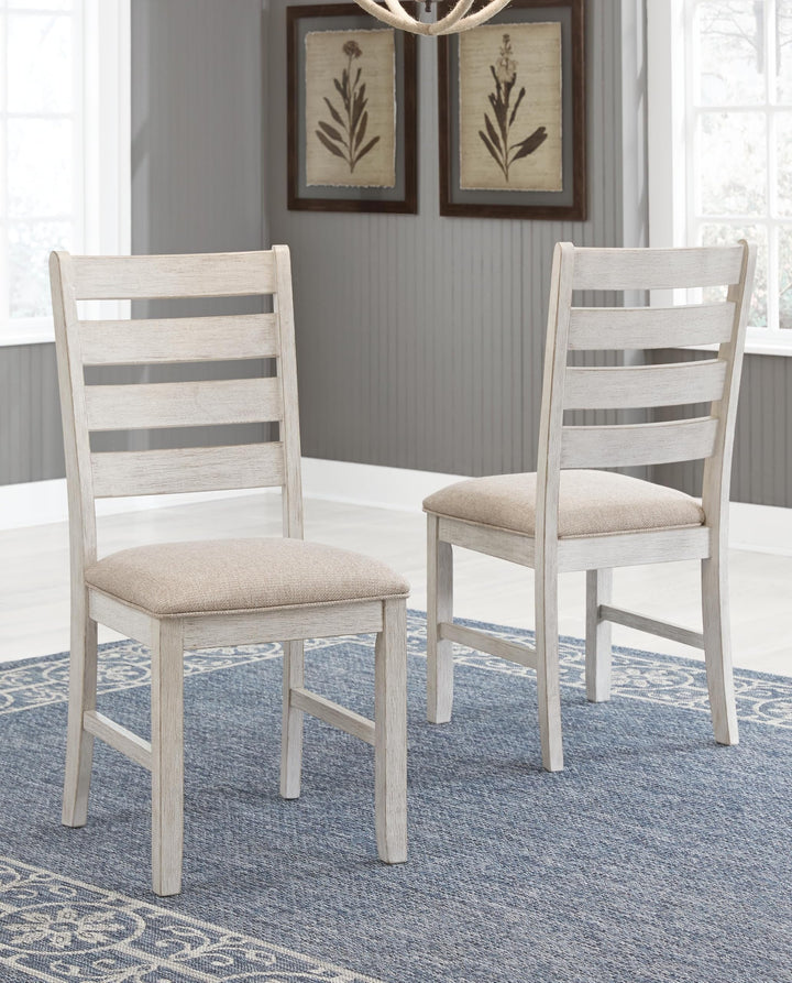 Set of 2 Skempton Farmhouse Transitional Dining Chair Kitchen Side Chair Solid Frame Grayish White – product view