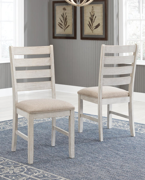 Set of 2 Skempton Farmhouse Transitional Dining Chair Kitchen Side Chair Solid Frame Grayish White – product view