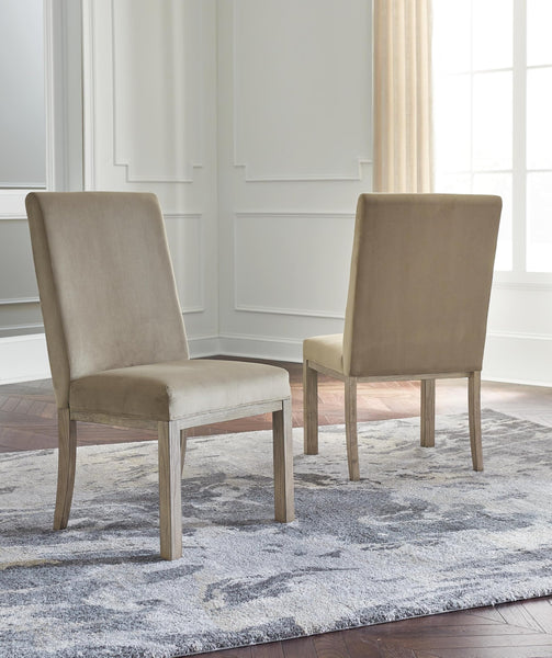 Set of 2 Chrestner Contemporary Glam Dining Chair Kitchen Side Chair Solid Frame Gray Velvet – product view