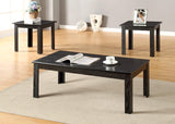 GTU Furniture 3Pc Black Parquet Living Room Coffee & End Set