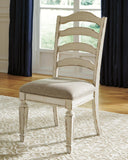 Set of 2 Realyn French Country Cottage Dining Chair Kitchen Side Chair Solid Frame Chipped White – alternate view 3