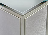 Set of 2 Sleek Glass Square Nesting End Tables, Silver Finish, for Living Room – alternate view 5
