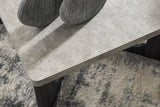 Contemporary MDF Square 3-Piece Coffee Table Set, Cocktail Table with 2 Matching End Tables, Two-Tone Gray – alternate view 3