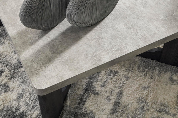 Contemporary MDF Square 3-Piece Coffee Table Set, Cocktail Table with 2 Matching End Tables, Two-Tone Gray – alternate view 3