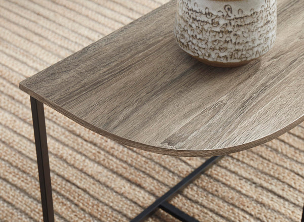 Contemporary Engineered Wood Round 3-Piece Coffee Table Set, Cocktail Table with 2 Matching End Tables – alternate view 4