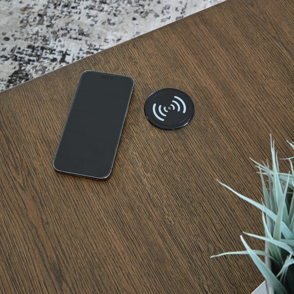 Everyday Oak Square End Table, Wireless Charging, Warm Brown Finish, for Living Room – alternate view 4