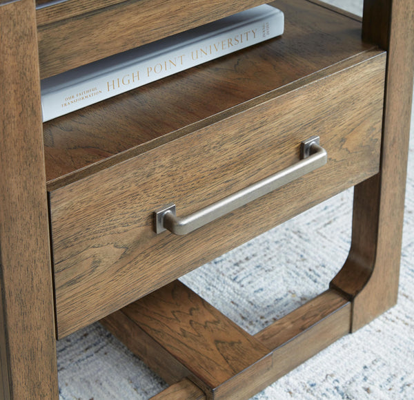 Relaxed Wood Square End Table, with Storage Drawer, Light Brown Finish, for Living Room – alternate view 5