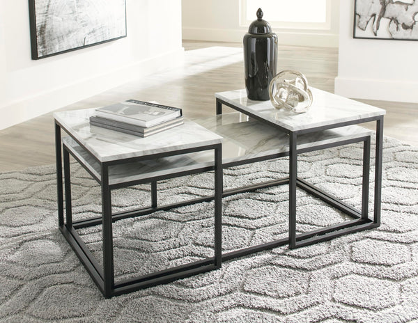 Contemporary Engineered Wood Rectangular 3-Piece Coffee Table Set, Cocktail Table with 2 Matching End – alternate view 5