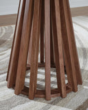 Everyday Mango Wood Round End Table, Warm Brown / Black Finish, for Living Room – alternate view 4