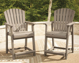 Set of 2 Medium Brown Wood Outdoor Counter Height Bar Stools with Arms, Pub – alternate view 6