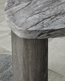 Contemporary Faux Marble Triangular End Table, Gray / Brown Finish, for Living Room – alternate view 4