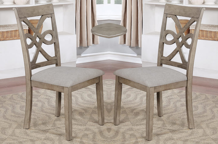 Set of 2 Wood Dining Chair, Armless Chair Accent Solid Wood Modern Style in Grey – alternate view 5