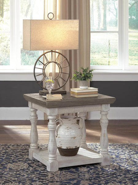 Everyday Pine Rectangular End Table, with Open Shelf, Gray / White Finish, for Living Room – alternate view 3