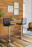 Set of 2 Black / Chrome Faux Leather Adjustable Height Swivel Bar Stools, Pub – alternate view 5