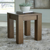 Everyday Oak Square End Table, Wireless Charging, Warm Brown Finish, for Living Room – product view
